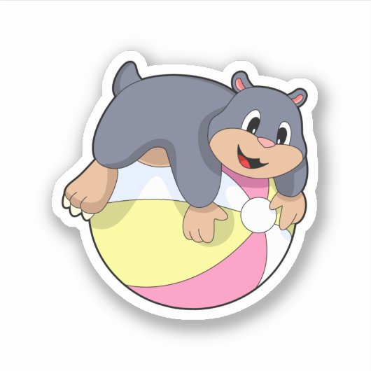 Mole met waterpolo.PNG Sticker (Voorkant)