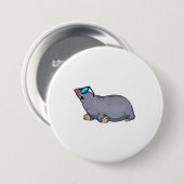 Mole met zonnebril ronde button 7,6 cm (Voorkant /achterkant)