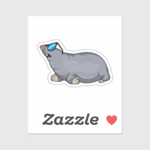 Mole met zonnebril sticker