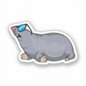 Mole met zonnebril sticker (Voorkant)