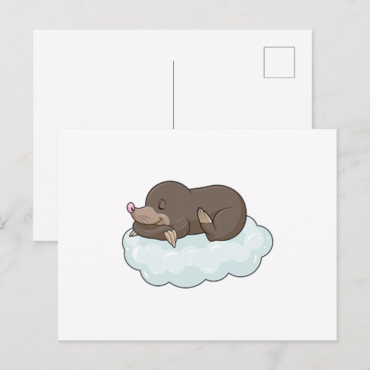 Mole op Clouds Briefkaart (Voorkant / Achterkant)