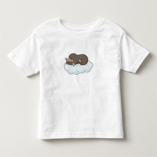 Mole op Clouds Kinder Shirts (Voorkant)