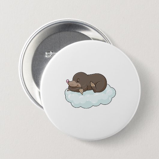 Mole op Clouds Ronde Button 7,6 Cm (Voorkant /achterkant)