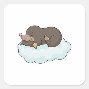 Mole op Clouds Vierkante Sticker