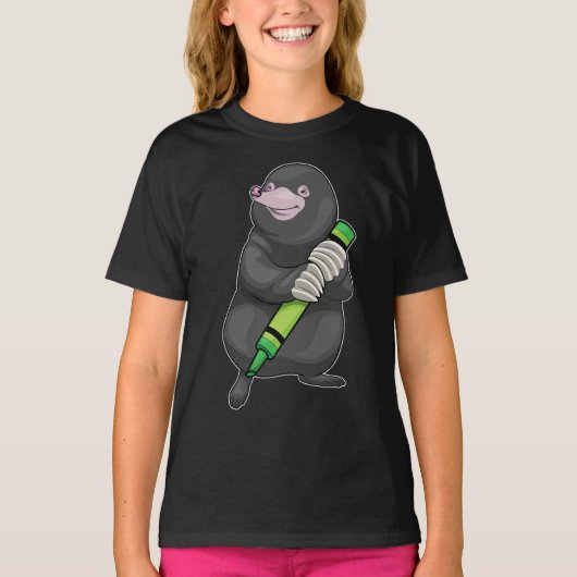 Mole Pupil Crayon School T-shirt (Voorkant)