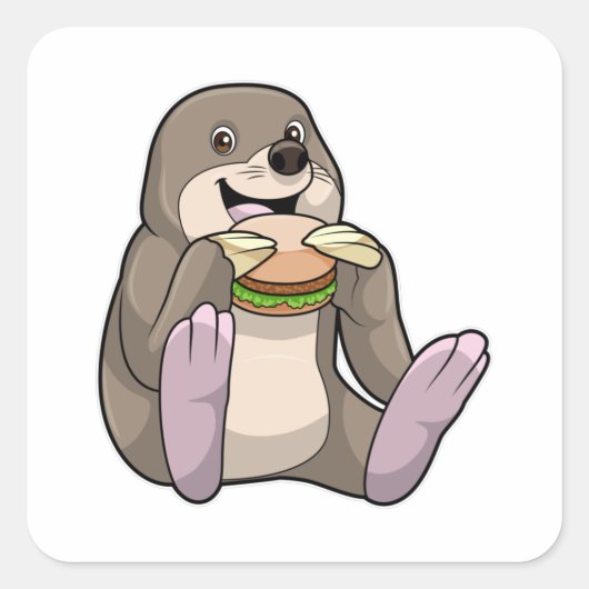 Mole Restaurant Burger Vierkante Sticker (Voorkant)