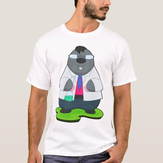 Mole Scientist reageerbuislaboratorium T-shirt (Voorkant)