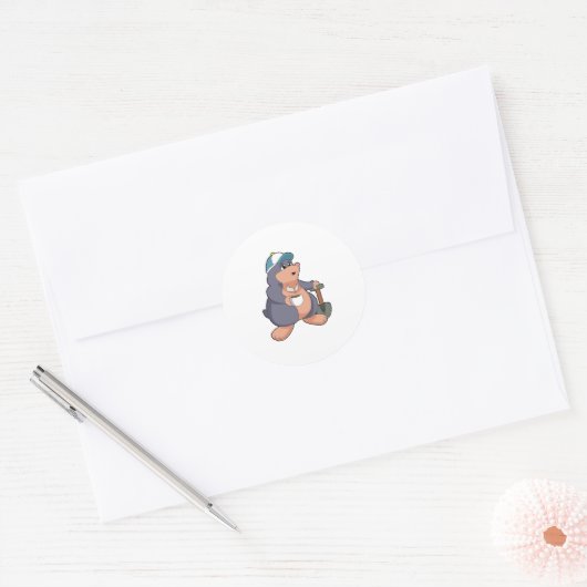 Mole Shovel Ronde Sticker (Envelop)