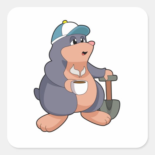Mole Shovel Vierkante Sticker (Voorkant)
