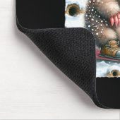Mole snowboarden met een bril. snowboard muismat (Hoek)