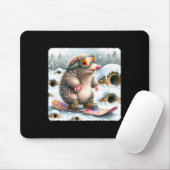 Mole snowboarden met een bril. snowboard muismat (Met muis)