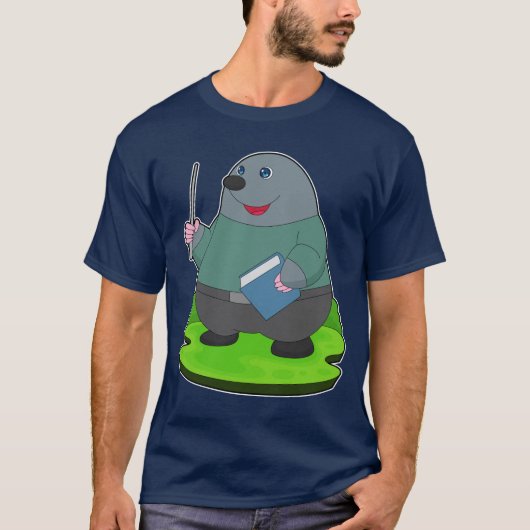 Mole Teacher Book School T-shirt (Voorkant)