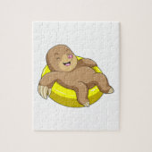 Mole tijdens het zwemmen met Lifebuoy Legpuzzel (Verticaal)