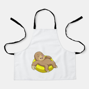 Mole tijdens het zwemmen met Lifebuoy Schort