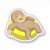 Mole tijdens het zwemmen met Lifebuoy Sticker (Voorkant)