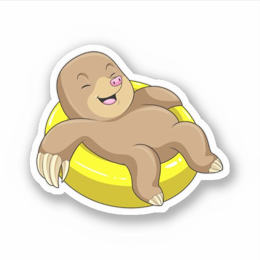 Mole tijdens het zwemmen met Lifebuoy Sticker (Voorkant)