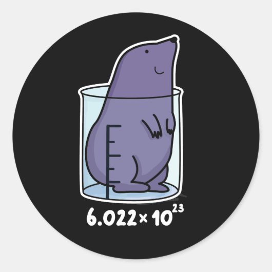 Mole vergelijking Funny Mole in een bekerglas donk Ronde Sticker (Voorkant)