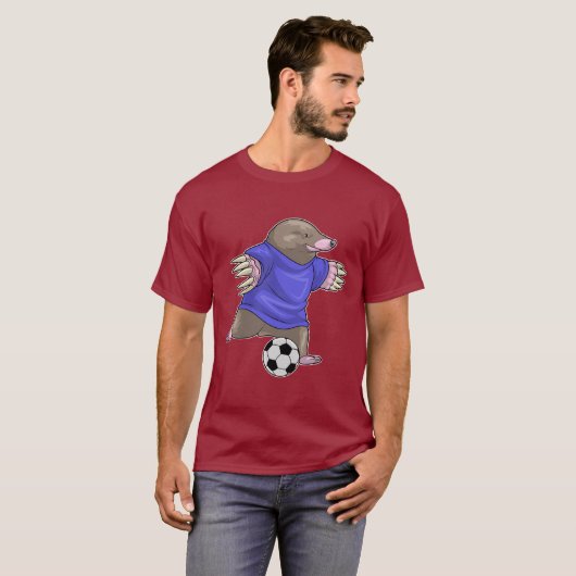 Mole Voetballer Voetbal T-shirt (Voorkant volledig)