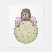 Mole with Moon Fleece Deken (Voorkant)