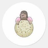 Mole with Moon Ronde Sticker (Voorkant)