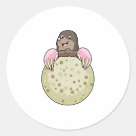 Mole with Moon Ronde Sticker