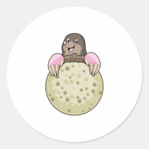 Mole with Moon Ronde Sticker