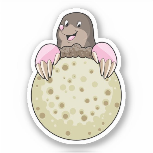 Mole with Moon Sticker (Voorkant)