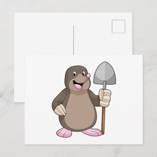 Mole with Shovel Briefkaart (Voorkant / Achterkant)