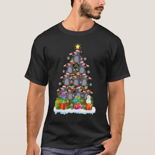 Mole Xmas Holiday Mole Christmas Tree T-shirt (Voorkant)