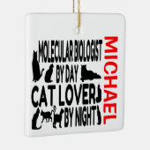 Moleculair Bioloog Loves Cats CUSTOM Keramisch Ornament (Rechts)