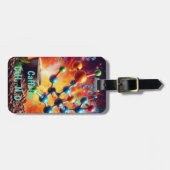 Moleculaire cafeïnestructuur - Science Art Coffee Bagagelabel (Voorkant horizontaal)