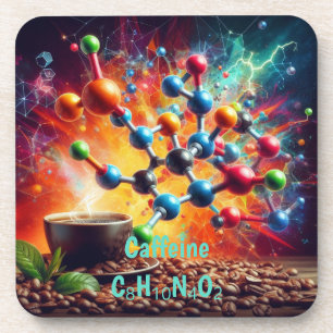 Moleculaire cafeïnestructuur - Science Art Coffee Bier Onderzetter