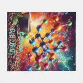 Moleculaire cafeïnestructuur - Science Art Coffee Fleece Deken (Voorkant (Horizontaal))