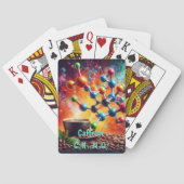 Moleculaire cafeïnestructuur - Science Art Coffee Pokerkaarten (Achterkant)