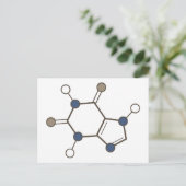 moleculaire structuur van cafeïne briefkaart (Staand voorkant)