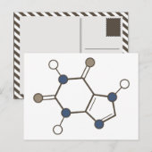 moleculaire structuur van cafeïne briefkaart (Voorkant / Achterkant)