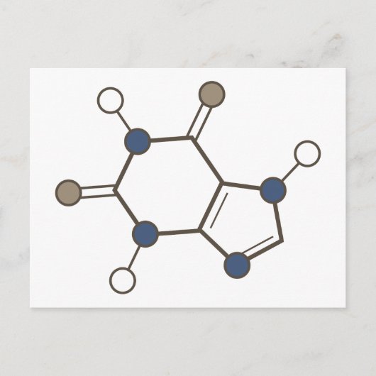moleculaire structuur van cafeïne briefkaart (Voorkant)