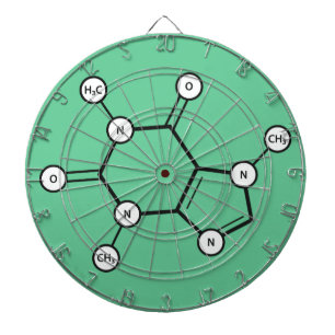 moleculaire structuur van cafeïne dartbord