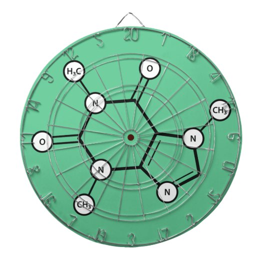 moleculaire structuur van cafeïne dartbord (Voorkant)