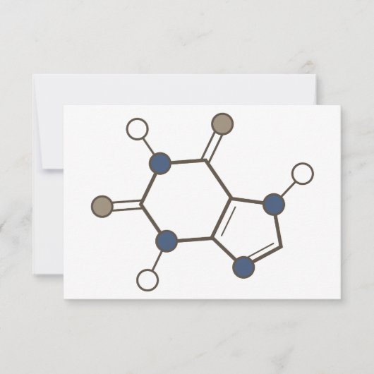 moleculaire structuur van cafeïne kaart (Voorkant)