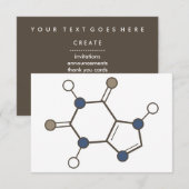 moleculaire structuur van cafeïne kaart (Voorkant / Achterkant)