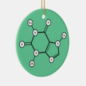 moleculaire structuur van cafeïne keramisch ornament (Rechts)