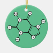 moleculaire structuur van cafeïne keramisch ornament (Voorkant)