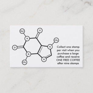 moleculaire structuur van cafeïne klantenkaartje
