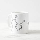 moleculaire structuur van cafeïne koffiemok (Voorkant links)