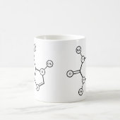 moleculaire structuur van cafeïne koffiemok (Center)