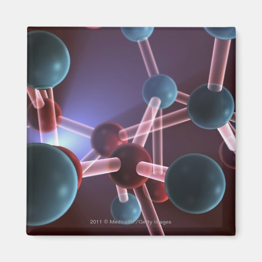 Moleculaire structuur van cafeïne magneet (Voorkant)