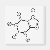 moleculaire structuur van cafeïne magneet (Voorkant)