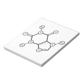 moleculaire structuur van cafeïne notitieblok (Linkerzijde)
