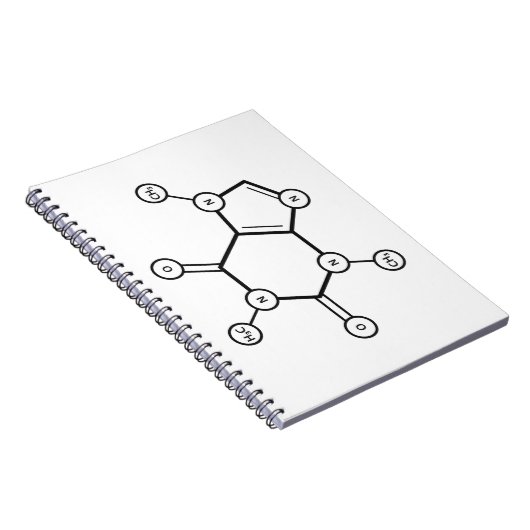 moleculaire structuur van cafeïne notitieboek (Rechterzijde)